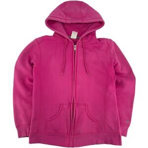 Vintage y2k Women's Pink Russell Athletic Blank Full Zip Hoodie Sweatshirt Sz L